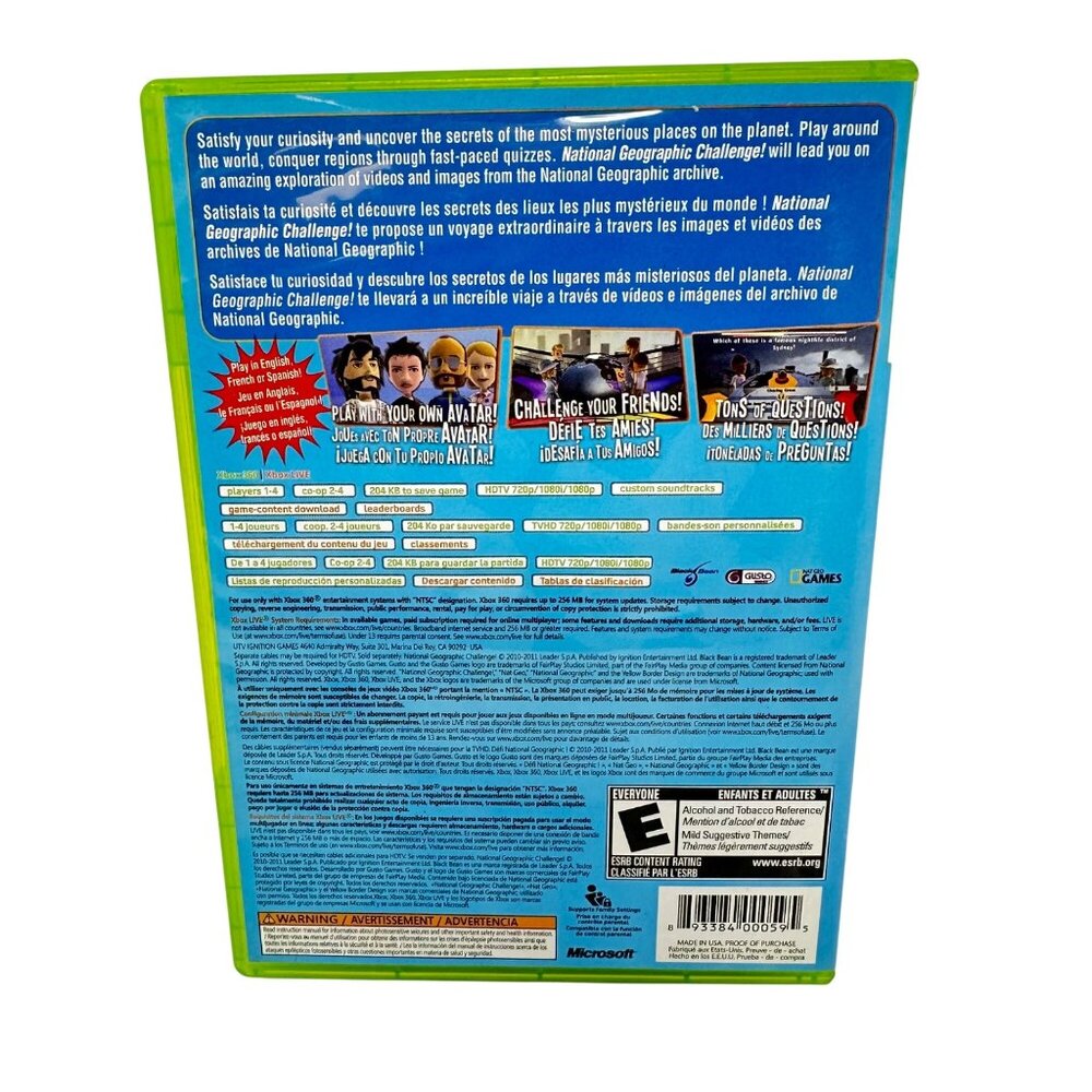 National Geographic Challenge - Xbox 360 - CIB - Tested/Works - Picture 2 of 4